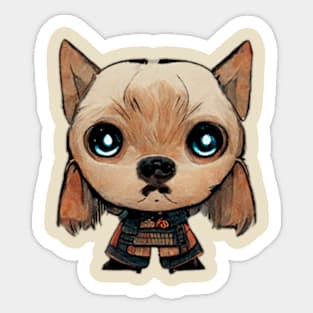 Samurai Chibi dog Sticker